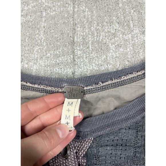 Free People Lace Thermal Long Sleeve Boho Top Size M - Picture 2 of 8